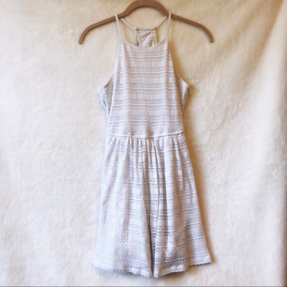 Hollister White Halter Patterned Mini Dress - Picture 1 of 10